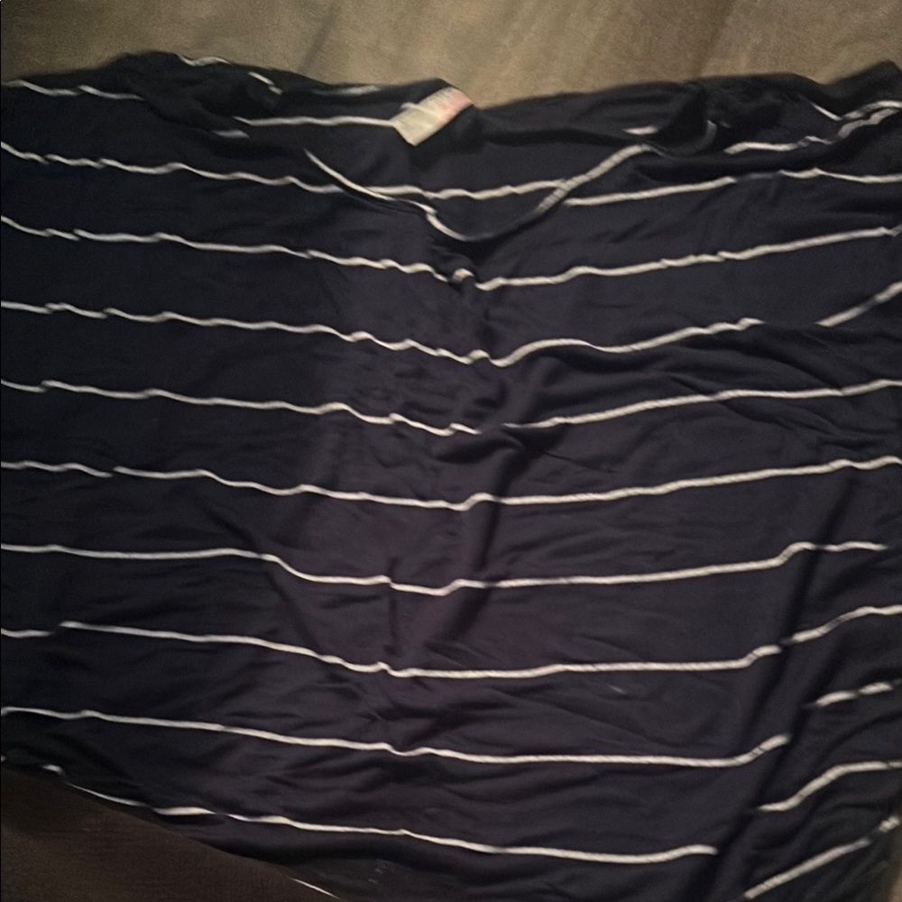 Navy and White Striped Skirt